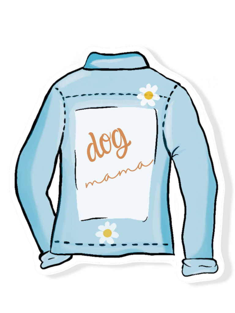 Dog Mama Jean Jacket 2” Sticker